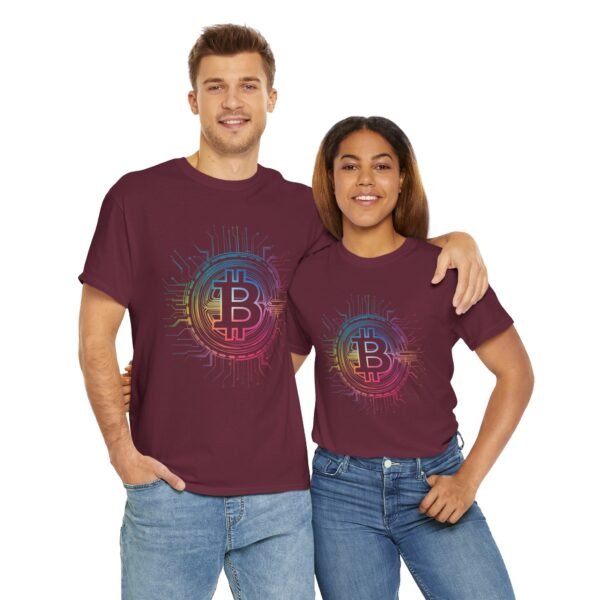 Rainbow Bitcoin Circuit Graphic T-Shirt | Unisex Cotton Tee | Cryptocurrency Shirt - Image 17