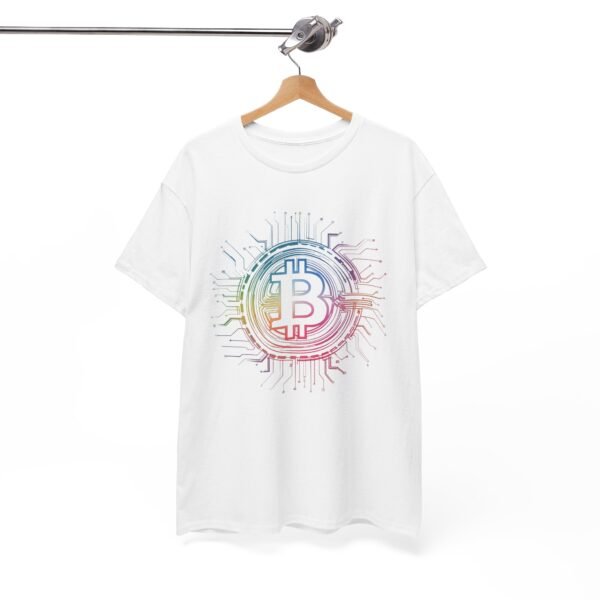 Rainbow Bitcoin Circuit Graphic T-Shirt | Unisex Cotton Tee | Cryptocurrency Shirt - Image 9