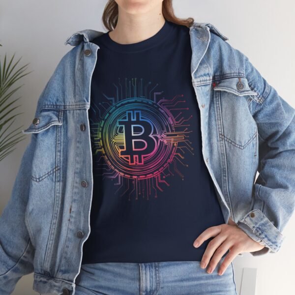 Rainbow Bitcoin Circuit Graphic T-Shirt | Unisex Cotton Tee | Cryptocurrency Shirt - Image 34
