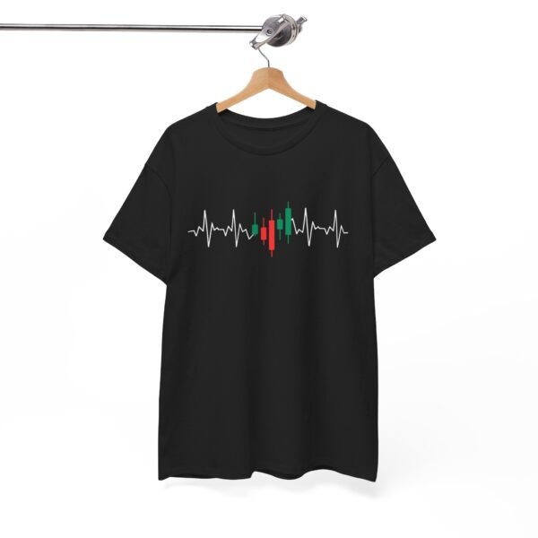 Heartbeat Trading T-Shirt | Unisex Cotton Tee | Candle Chart Design - Image 3