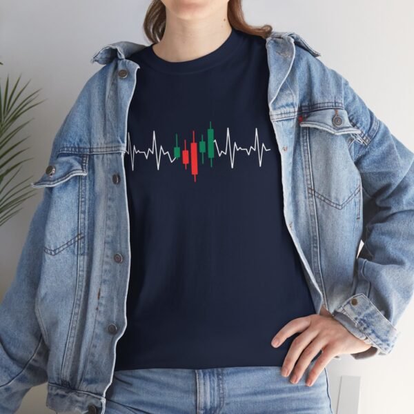 Heartbeat Trading T-Shirt | Unisex Cotton Tee | Candle Chart Design - Image 52