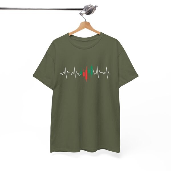 Heartbeat Trading T-Shirt | Unisex Cotton Tee | Candle Chart Design - Image 27