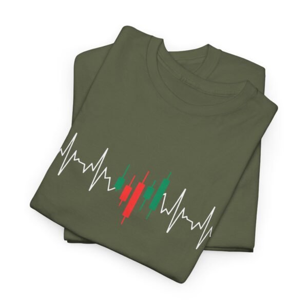 Heartbeat Trading T-Shirt | Unisex Cotton Tee | Candle Chart Design - Image 26