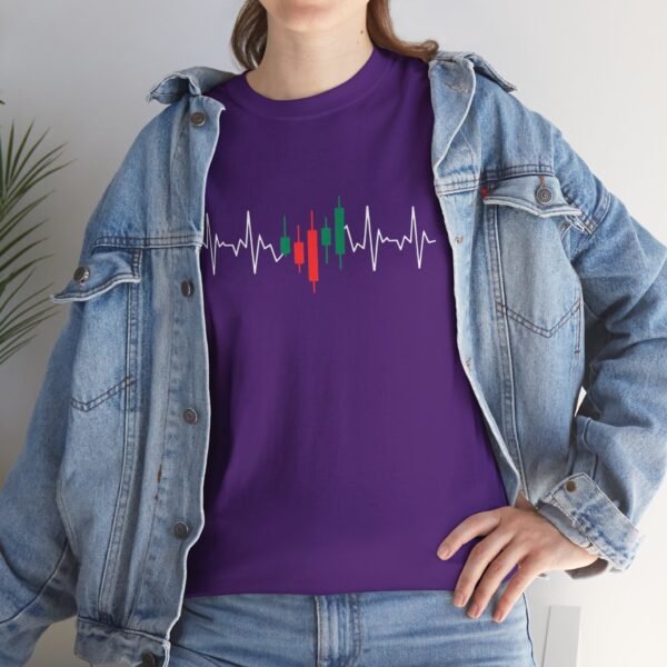 Heartbeat Trading T-Shirt | Unisex Cotton Tee | Candle Chart Design - Image 58