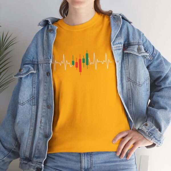 Heartbeat Trading T-Shirt | Unisex Cotton Tee | Candle Chart Design - Image 10