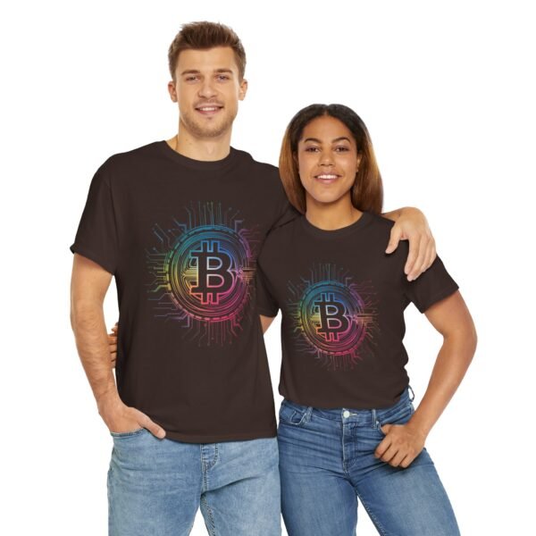 Rainbow Bitcoin Circuit Graphic T-Shirt | Unisex Cotton Tee | Cryptocurrency Shirt - Image 23