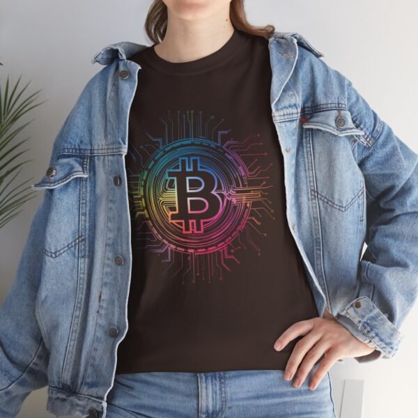 Rainbow Bitcoin Circuit Graphic T-Shirt | Unisex Cotton Tee | Cryptocurrency Shirt - Image 22