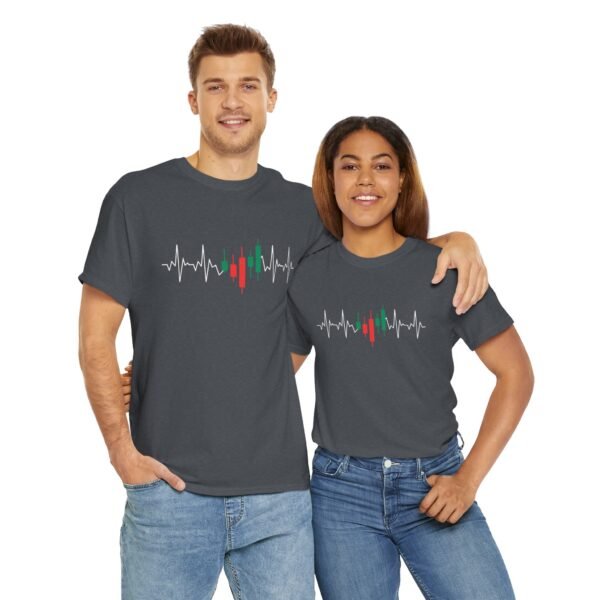 Heartbeat Trading T-Shirt | Unisex Cotton Tee | Candle Chart Design - Image 47