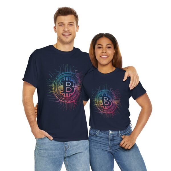 Rainbow Bitcoin Circuit Graphic T-Shirt | Unisex Cotton Tee | Cryptocurrency Shirt - Image 35