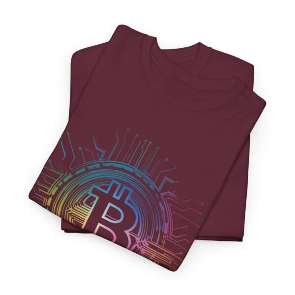 Rainbow Bitcoin Circuit Graphic T-Shirt | Unisex Cotton Tee | Cryptocurrency Shirt - Image 14