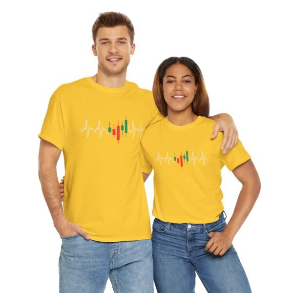 Heartbeat Trading T-Shirt | Unisex Cotton Tee | Candle Chart Design - Image 23