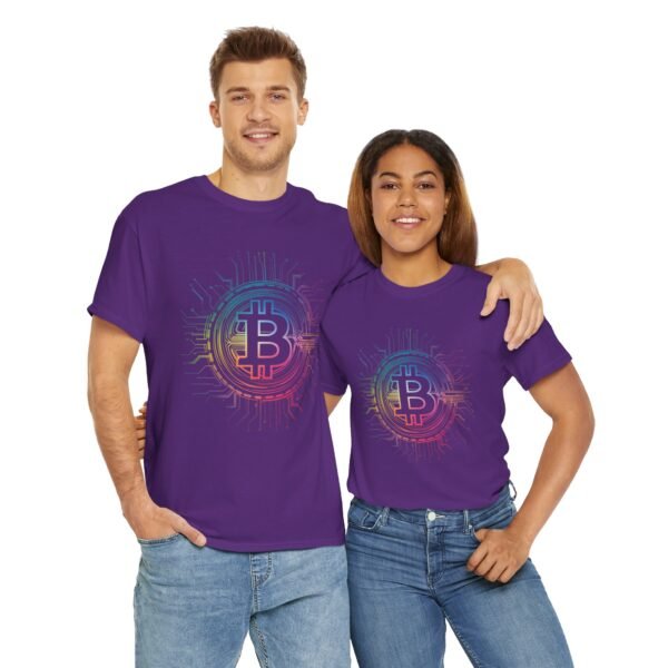 Rainbow Bitcoin Circuit Graphic T-Shirt | Unisex Cotton Tee | Cryptocurrency Shirt - Image 47