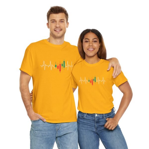 Heartbeat Trading T-Shirt | Unisex Cotton Tee | Candle Chart Design - Image 11