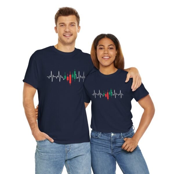 Heartbeat Trading T-Shirt | Unisex Cotton Tee | Candle Chart Design - Image 53