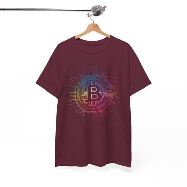 Rainbow Bitcoin Circuit Graphic T-Shirt | Unisex Cotton Tee | Cryptocurrency Shirt - Image 15