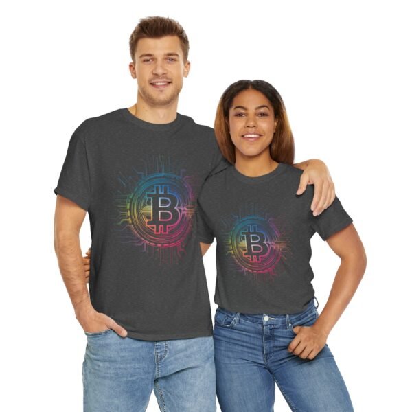 Rainbow Bitcoin Circuit Graphic T-Shirt | Unisex Cotton Tee | Cryptocurrency Shirt - Image 29