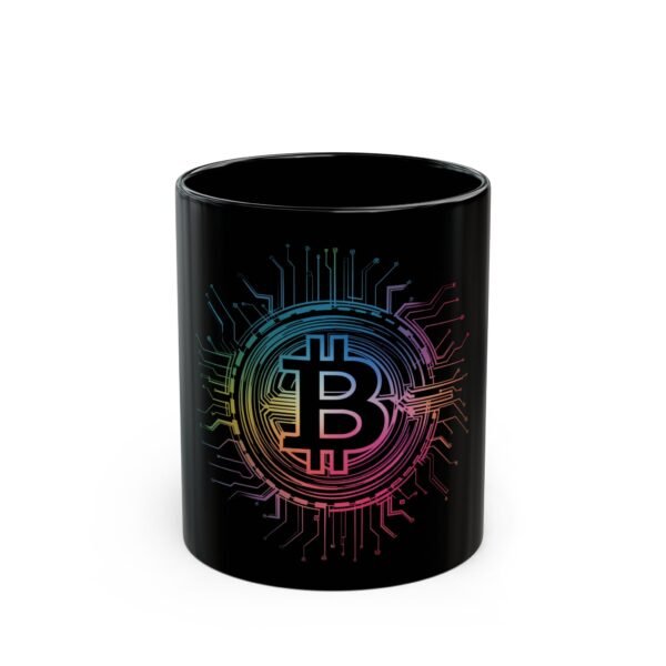 Rainbow Bitcoin Black Ceramic Mug | 11oz, 15oz