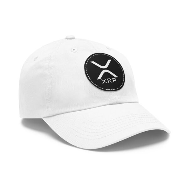 XRP  Hat with Leather Patch | Crypto Lifestyle Cap | Adjustable Cotton Hat - Image 2
