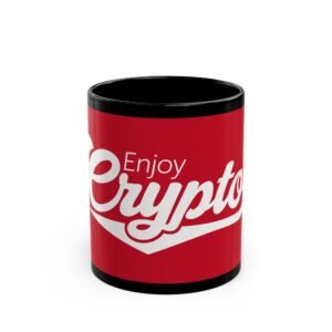 "Enjoy Crypto" Black Ceramic Mug | 11oz & 15oz Sizes