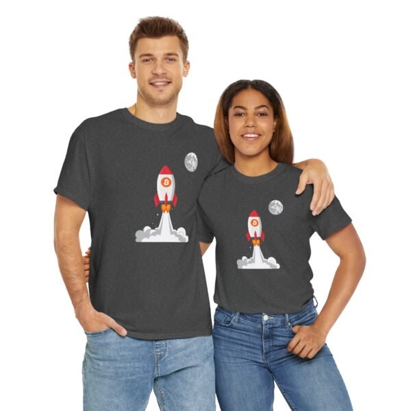 Bitcoin Rocket to the Moon T-Shirt | Crypto Lifestyle Apparel | Space Exploration Design - Image 47