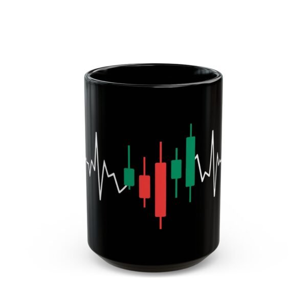 Trader's Pulse Black Mug | Candlestick Chart Design | 11oz & 15oz - Image 5