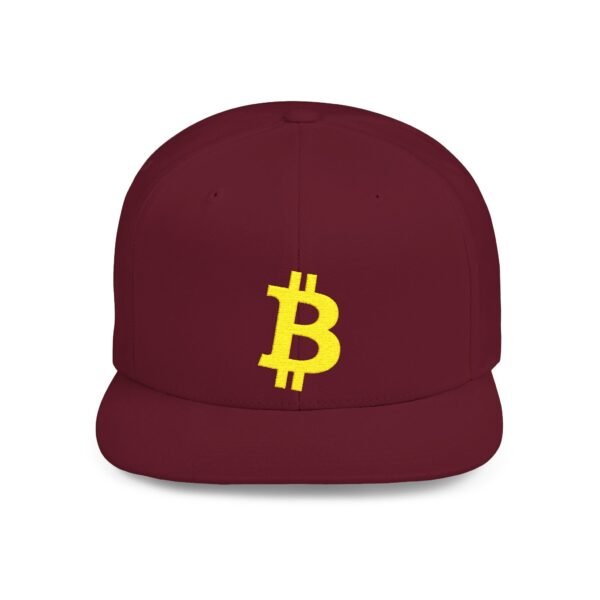 Bitcoin Embroidered Snapback Cap | Flat Bill Cryptocurrency Hat - Image 34