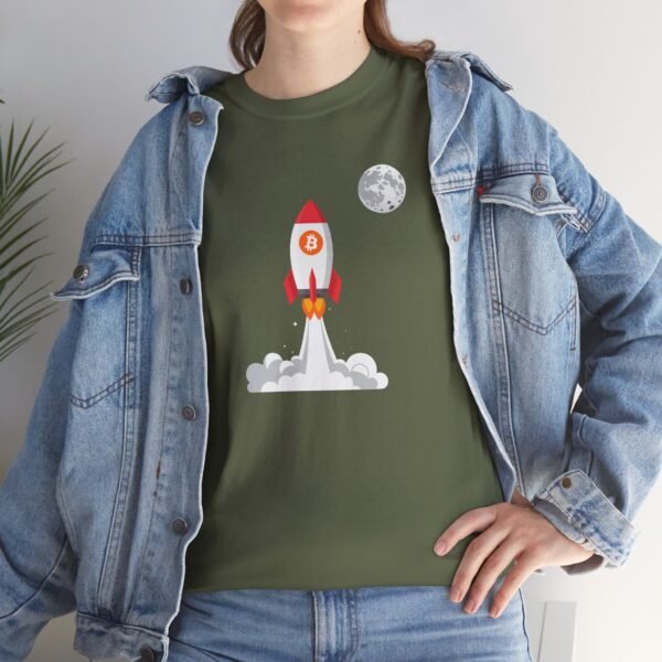 Bitcoin Rocket to the Moon T-Shirt | Crypto Lifestyle Apparel | Space Exploration Design - Image 34