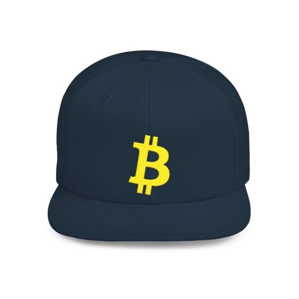 Bitcoin Embroidered Snapback Cap | Flat Bill Cryptocurrency Hat - Image 13