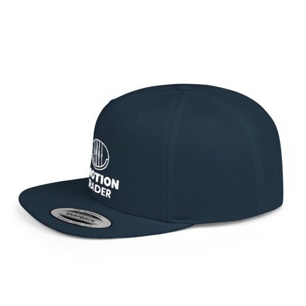 Flat Bill Snapback Cap | Minimalist Emotion Trader Logo - Image 12