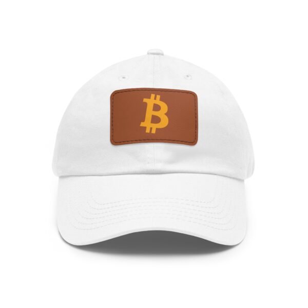 Bitcoin Faux Leather Patch Dad Hat | Cryptocurrency Cap - Image 6
