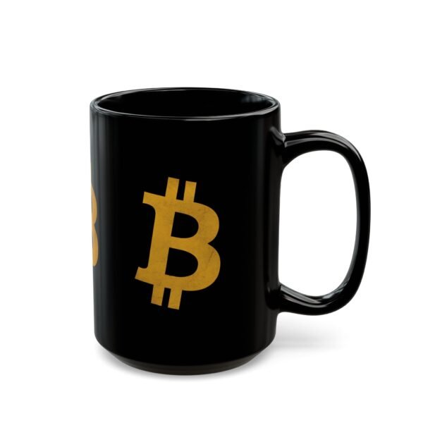 Bitcoin Mug | Black Ceramic Coffee Cup with Bitcoin Logo - Image 6