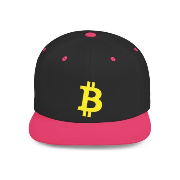 Bitcoin Embroidered Snapback Cap | Flat Bill Cryptocurrency Hat - Image 37