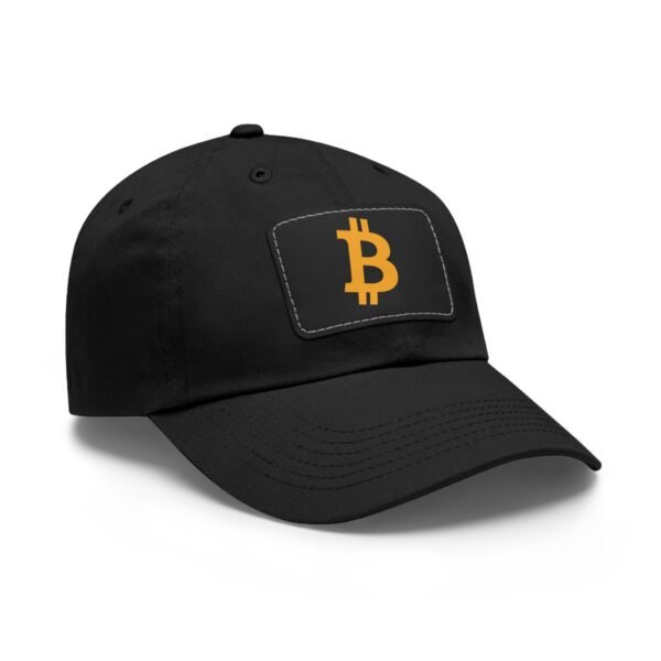Bitcoin Faux Leather Patch Dad Hat | Cryptocurrency Cap - Image 2