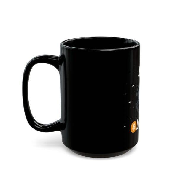 Bitcoin Astronaut Mug | Black Ceramic Coffee Cup with Moon Design - Image 7