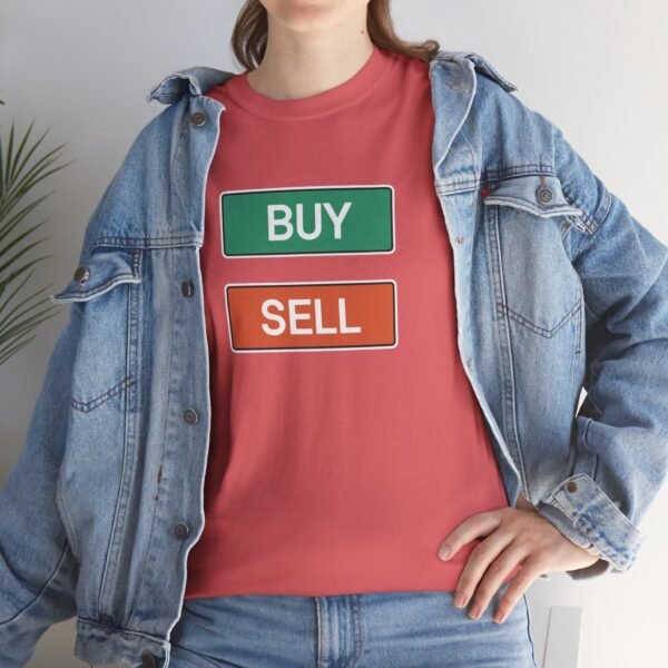 Buy Sell Trading Buttons T-Shirt | Minimalist Trader T-Shirt - Image 16