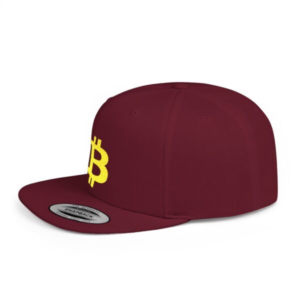 Bitcoin Embroidered Snapback Cap | Flat Bill Cryptocurrency Hat - Image 36