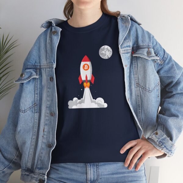 Bitcoin Rocket to the Moon T-Shirt | Crypto Lifestyle Apparel | Space Exploration Design - Image 64