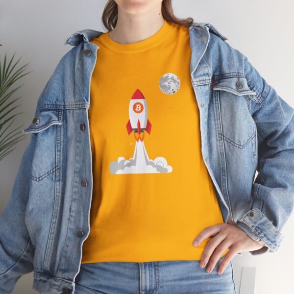 Bitcoin Rocket to the Moon T-Shirt | Crypto Lifestyle Apparel | Space Exploration Design - Image 22