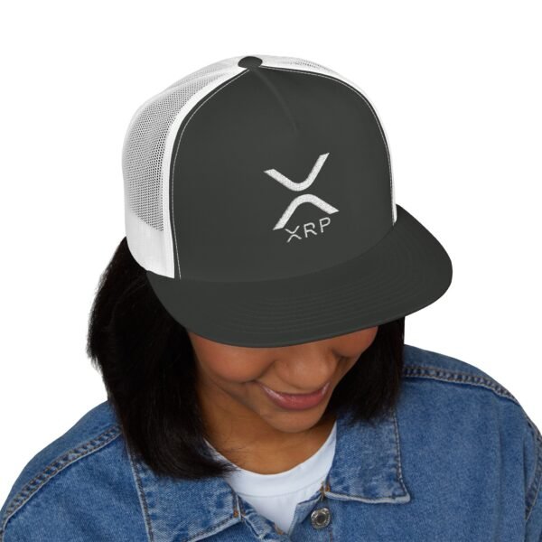 XRP Snapback Trucker Cap | Crypto Lifestyle Hat | Adjustable Mesh Back - Image 9