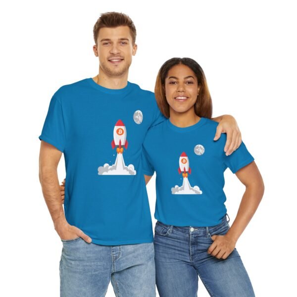 Bitcoin Rocket to the Moon T-Shirt | Crypto Lifestyle Apparel | Space Exploration Design - Image 53