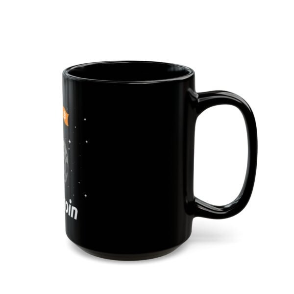 Bitcoin Astronaut Mug | Black Ceramic Coffee Cup with Moon Design - Image 6