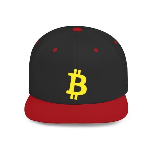 Bitcoin Embroidered Snapback Cap | Flat Bill Cryptocurrency Hat - Image 40