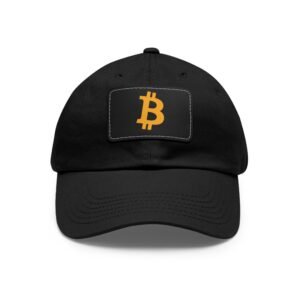 Bitcoin Faux Leather Patch Dad Hat | Cryptocurrency Cap