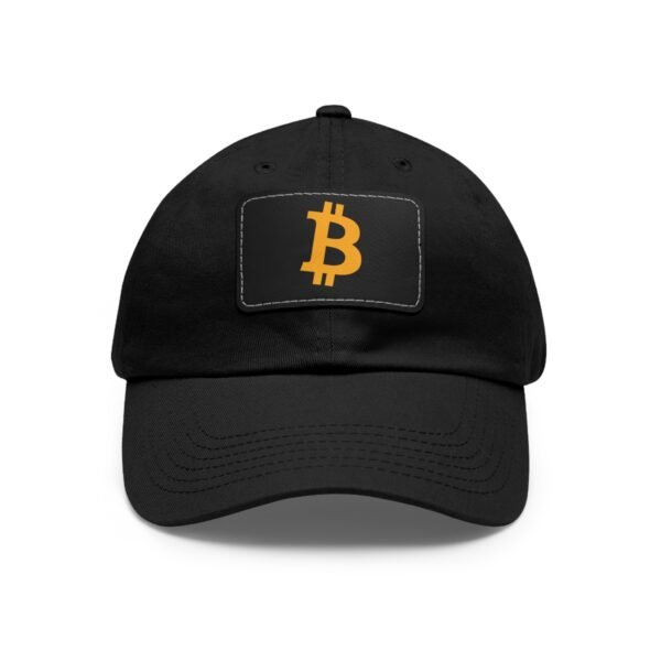 Bitcoin Faux Leather Patch Dad Hat | Cryptocurrency Cap
