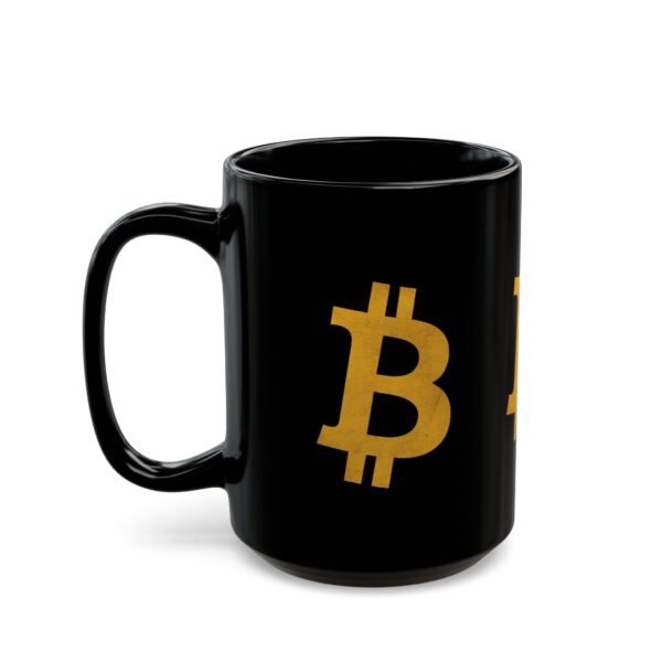 Bitcoin Mug | Black Ceramic Coffee Cup with Bitcoin Logo - Image 7