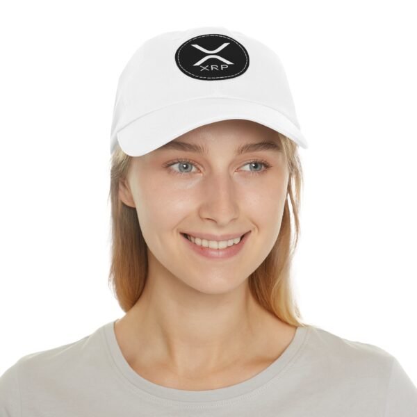 XRP  Hat with Leather Patch | Crypto Lifestyle Cap | Adjustable Cotton Hat - Image 4