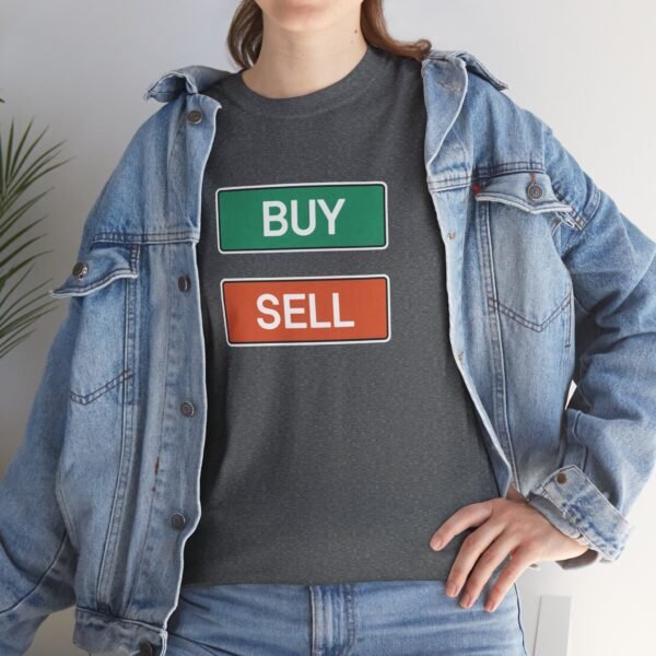 Buy Sell Trading Buttons T-Shirt | Minimalist Trader T-Shirt - Image 46