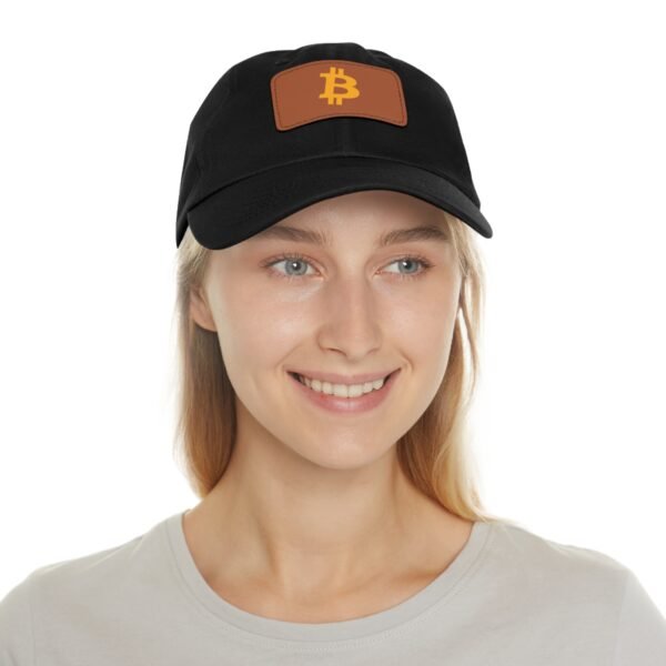 Bitcoin Faux Leather Patch Dad Hat | Cryptocurrency Cap - Image 19
