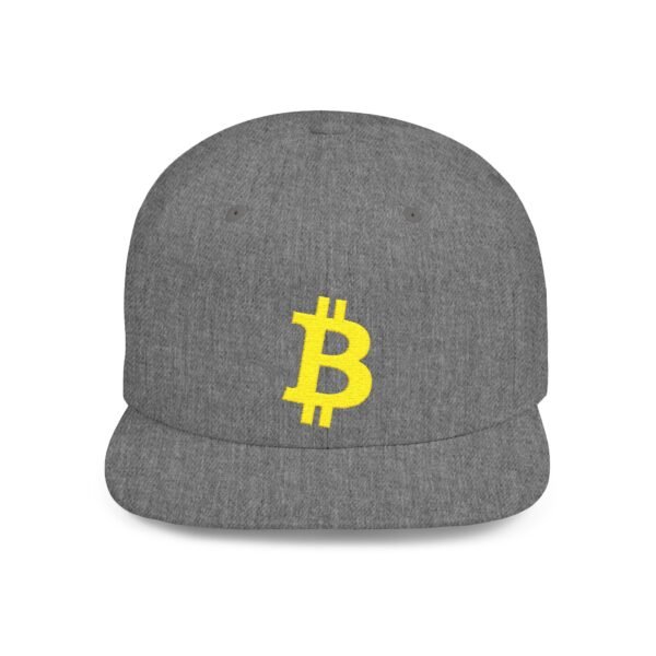 Bitcoin Embroidered Snapback Cap | Flat Bill Cryptocurrency Hat - Image 7