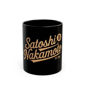 Satoshi Nakamoto Mug | Black Ceramic Bitcoin Coffee Cup